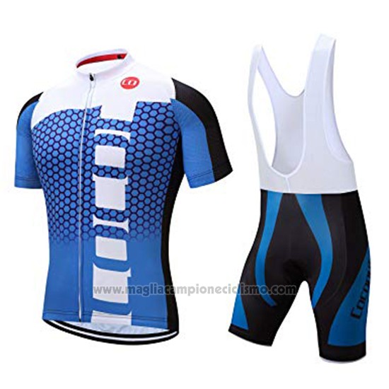 2019 Abbigliamento Ciclismo Coconut Ropamo Blu Bianco Manica Corta e Salopette